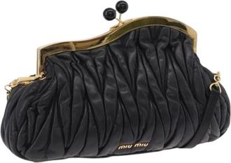 Miu Miu Pre-owned Shoulder Bag - Dames - Vintage Schoudertas - Zwart - ONE Size - Leer - Vintage