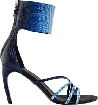 Ferragamo Clethra 85 Curved Heel Faded Sandals, Size 10 C