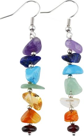 Generic Chic Colorful Crystal Long Tassel Earrings Boho Dangle Earrings for Women s Attractive Multicoloured