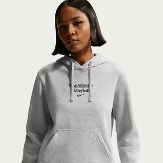 Nike Womens Volleyball Pullover Hoodie in Grey | APS549NAVB-DGH