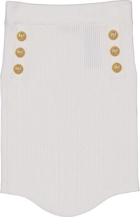 Balmain Button Embellished Mini Knit Skirt, Brand Size 36 (US Size 4)
