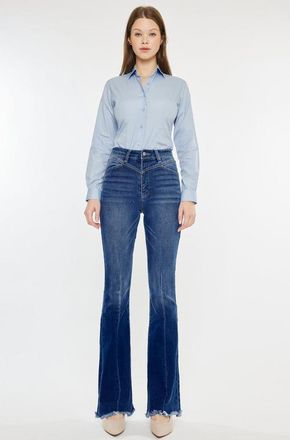 Kancan Ashton High Rise Flare Jeans in Medium Wash at Nordstrom, Size 27