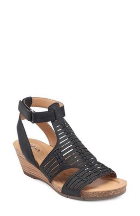 Earth Helodie Wedge Sandal in Black at Nordstrom, Size 8.5