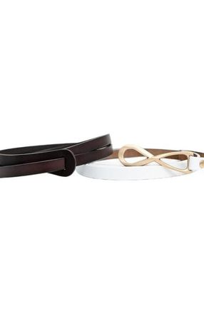 Belle & Bloom London Mood Leather Tie Belt in White at Nordstrom