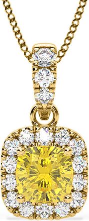 The Diamond Store Beatrice Yellow Lab Diamond Cushion Cut Necklace 0.70ct in 18K Gold - Elara Collection