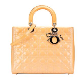 Dior Pre-owned Dior Large Patent Cannage Lady Dior 16-BO-0142