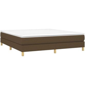 vidaXL Cama sin colchón de tela marrón oscuro 160x200 cm Vidaxl