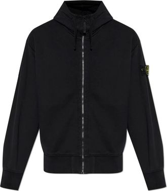 Stone Island Hoodie - Heren - Vesten met rits - Zwart - XL - Katoen - Hoodies & sweatvesten