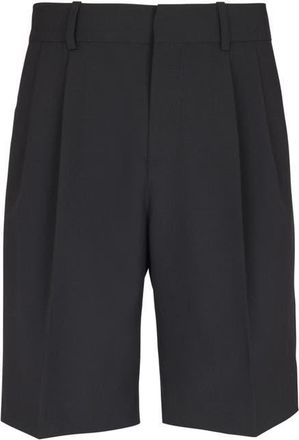 Balmain Wool darted Bermuda shorts in Black at Nordstrom, Size 48 It