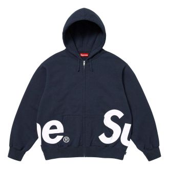 SUPREME Big Logo Zip Up Hooded Sweatshirt Navy SS25SW46-NAVY