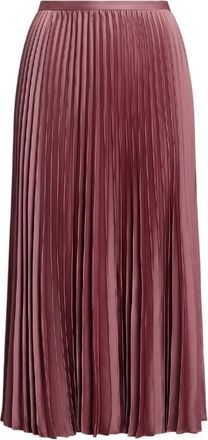 Ralph Lauren Rokken, Dames, Roze, M, Satijn, Geplooide Midi Rok