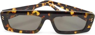 Stella McCartney Zonnebril met rechthoekig montuur en schildpadschild-effect - Bruin