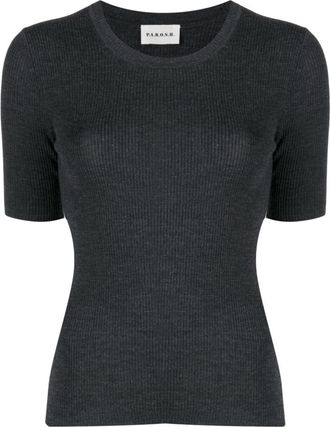 P.A.R.O.S.H. ribbed-knit wool top - women - Wool - S - Grey