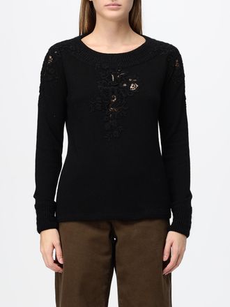 Ermanno Scervino Maglia girocollo in misto lana con ricami floreali