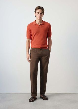 Mango Polo 100% cotone maglia rosa geranio - Uomo - XXL - MANGO MAN
