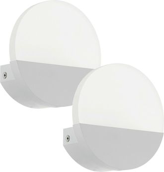 Loops 2 PACK Wall Light Colour White Shade Satined Plastic Bulb LED 1x4.5W Included