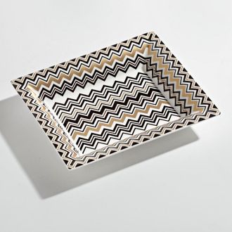 Missoni Home Zig Zag Gold - Luxury Box Rectangular Tidy Tray Large