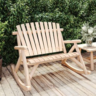Berkfield Home 2-Seater Garden Rocking Bench 123x96x102 cm Solid Wood Spruce in Brown | Size: 123 x 96 x 102 cm
