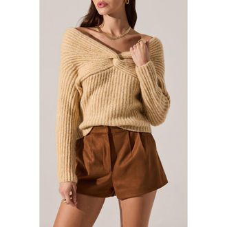 ASTR the Label Franisbel Off the Shoulder Sweater in Butter Yellow at Nordstrom Rack, Size Large