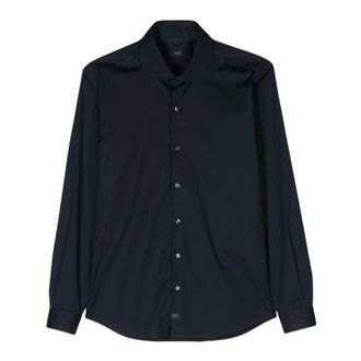 Fay French Collar Shirt - Heren - Casual Overhemden - Blauw - 2XL - Katoen - Overhemden