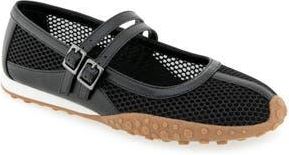 Kenneth Cole Reaction Violeta Mary Jane Flat in Black Mesh at Nordstrom Rack, Size 6.5