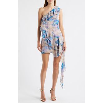Elliatt Briony Floral One-Shoulder Minidress in Floral Multi at Nordstrom Rack, Size Xx-Large