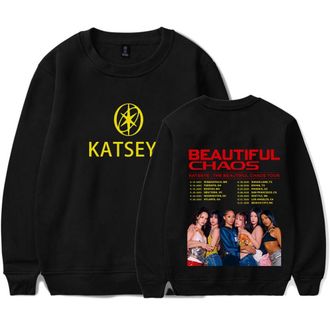 Generic Katseye Merch 2025 The Beautiful Chaos Tour Sweatshirt Crewneck Long Sleeve Sweatshirt Men/women Pullover (2,L)