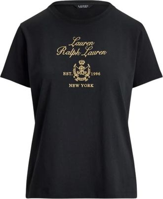 Ralph Lauren Gebreid T-shirt - Dames - T-shirts - Zwart - S - Katoen - Tops
