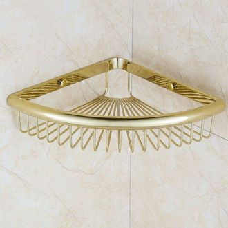 OEM 1 Unidad De Estante De Pared Triangular De Cobre Para Ducha, Estante De Esquina Para Ba&ntilde;o, Cocina, Dormitorio, Sala De Estar, Cesta De Almacenamiento 
