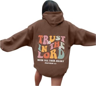 Generic There Is Purpose In The Waiting Christian Hoodies For Women Uk, Bible Verse Letter Graphic Hoodies Plain Oversized Sweatshirts Long Sleeve Sweatshirt 