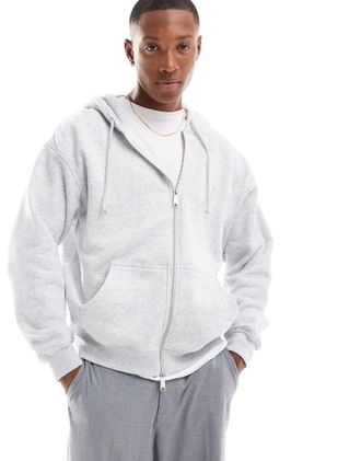 Cotton On boxy fit pullover hoodie in gray heather