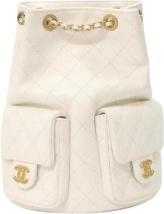 Chanel Pre-owned Backpack - Dames - Vintage Tas - Wit - ONE Size - Leer - Vintage