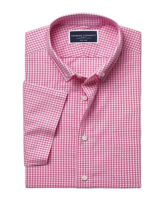 CHARLES TYRWHITT Non-Iron Stretch Check Wool Shirt