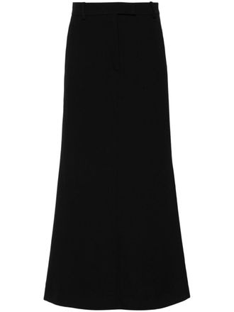 Acne Studios mid-waist flared midi skirt - women - Polyester/Wool - 34 - Black
