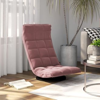 vidaXL Silla De Suelo Giratoria De Terciopelo Rosa Vidaxl