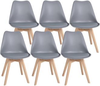 Clp Clp - Juego De 6 Sillas De Comedor Ramsey Gris