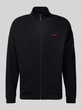 HUGO BOSS Regular Fit Sweatjacke aus Baumwoll-Mix Modell AUSTIN in Black, Gr&ouml;&szlig;e XXL