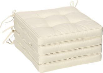 OUTSUNNY 42 x 42cm Replacement Garden Seat Cushion Pad with Ties - Cream | TJ Hughes