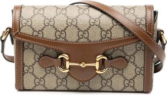 Gucci 2016-2025 Mini GG Supreme Horsebit 1955 crossbody bag - Marrone