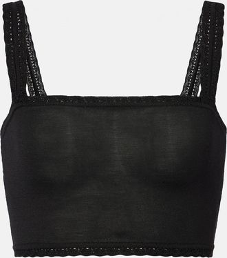 Dolce & Gabbana Top cropped in maglia di seta