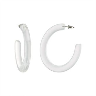 Machete Jewelry Womens Form Hoops Earrings In Clear