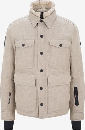 Moncler Kurzer Mantel aus Flanell mit Stehkragen Antuco