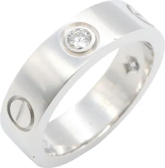 Cartier Silver Clear White Gold (18K) Band Ring (Pre-Owned)