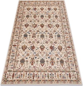 RugsX Rugsx - Carpet Wool nain Ornament, frame 1028/51053 beige / burgundy / blue beige 80x150 cm