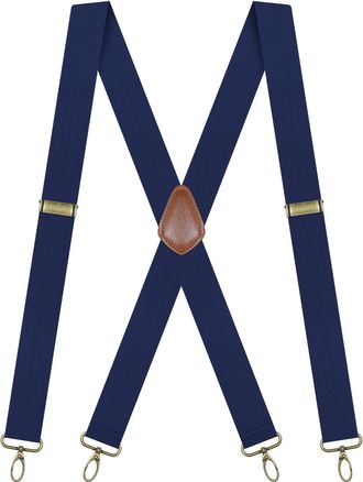 Generic Mens Braces for Trousers 4 Strong Clips 35mm Wide Suspenders Men X Back Elastic Adjustable Braces