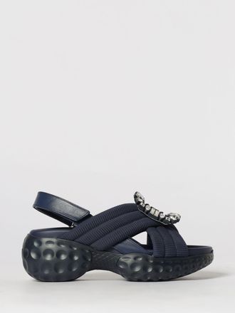 Roger Vivier Sandalo Viv Run in mesh e pelle con fibbia gioiello