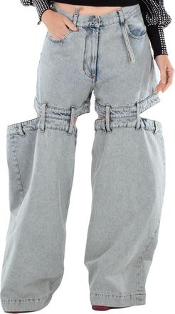 The Attico Ladies Grey Denim Ashton Long Pants, Waist Size 25