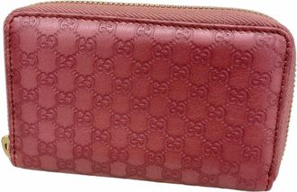 Gucci Pink Leather Coin Purse/Coin Case (Pre-Owned)