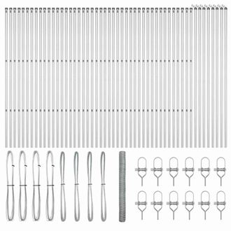 Berkfield Home Hexagon Fence 1.5x100 m Galvanised Steel in Silver