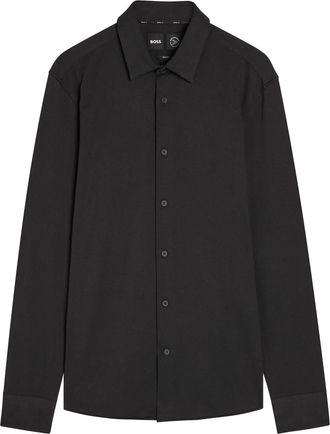 BOSS Boss Hank Jersey Shirt - Black - 40 (C15.75 / M)